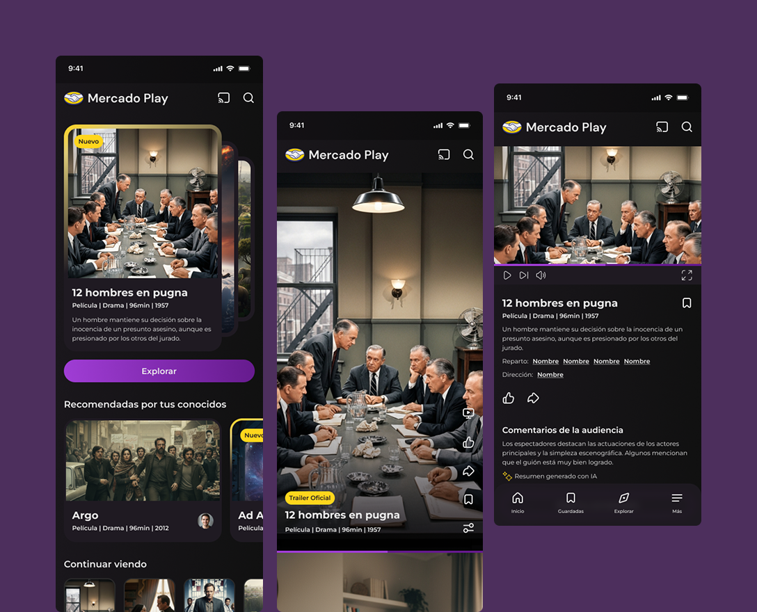 Pantallas de la aplicación