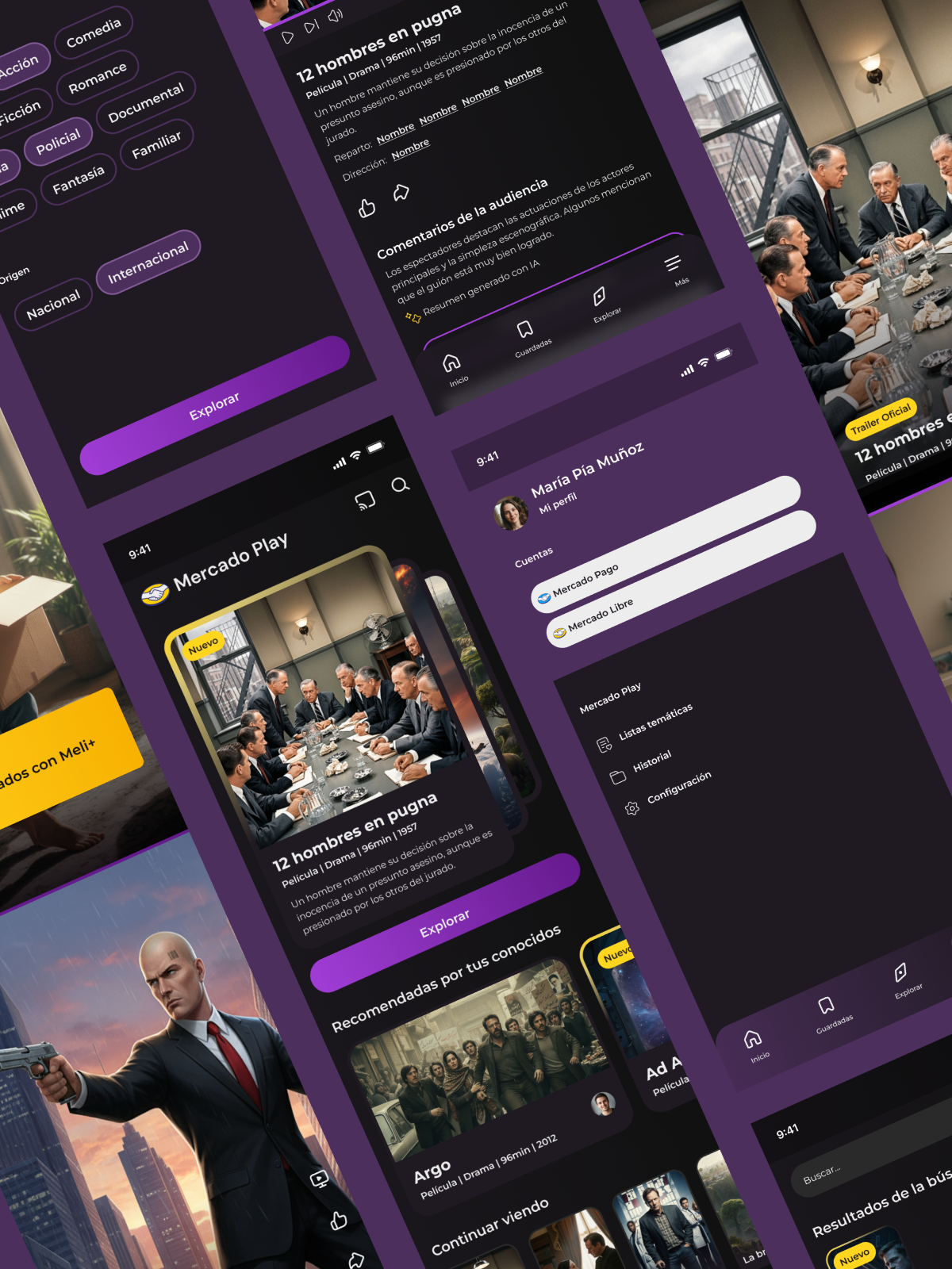 Pantallas de la aplicación